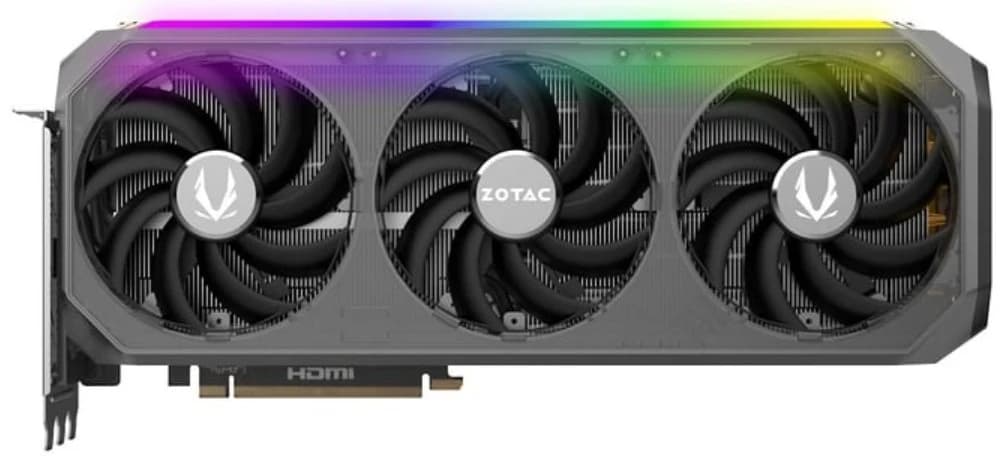 ZOTAC GAMING GeForce RTX 5090 AMP Extreme INFINITY — вид спереди, вентиляторы